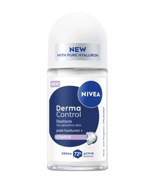 NIVEA ANTIPERSPIRANT ROLL ON 50ML DERMA CONTROL RESTORE 